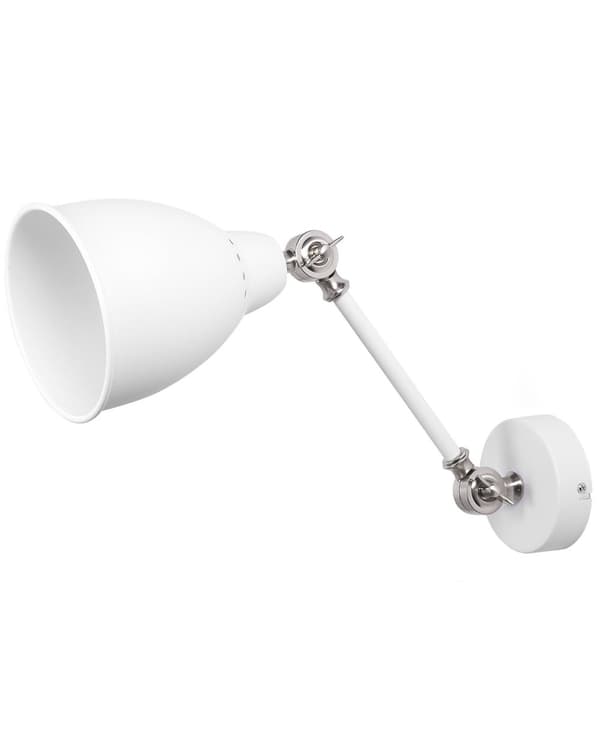 Sett med 2 vegglamper Hvit Metall Justerbar lysposisjon Svingarm Moderne