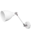 Miniatyrbilde 6 av 11: Sett med 2 vegglamper Hvit Metall Justerbar lysposisjon Svingarm Moderne