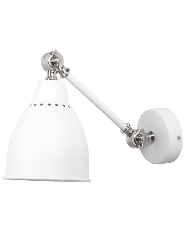 Sett med 2 vegglamper Hvit Metall Justerbar lysposisjon Svingarm Moderne
