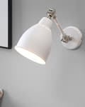 Miniatyrbilde 2 av 11: Sett med 2 vegglamper Hvit Metall Justerbar lysposisjon Svingarm Moderne