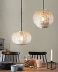 Miniatyrbilde 2 av 9: Pendant Lamp Silver Metal Globe Light Sparkle Scales