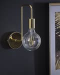 Miniatyrbilde 4 av 7: Vegglampe Gull Metall Blank finish Eksponert lyspære Glam Moderne