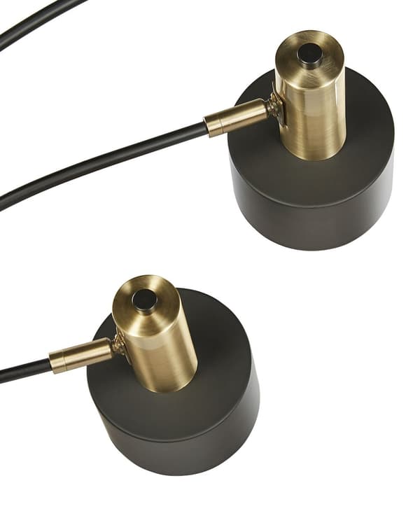 Gulvlampe Svart Metall 210 cm 5 Lys Justerbare Skjermer Lang Ledning med bryter Lampe Moderne Design