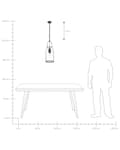 Miniatyrbilde 5 av 7: Pendellampe Svart Metall 166 cm Skjerm i klart glass Retro og industriell stil Belysning Dekorasjon