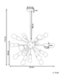 Miniatyrbilde 3 av 8: Pendel Svart Metall 115 cm 15 lyspærer Armatur Belysning Moderne Glamorøs stil