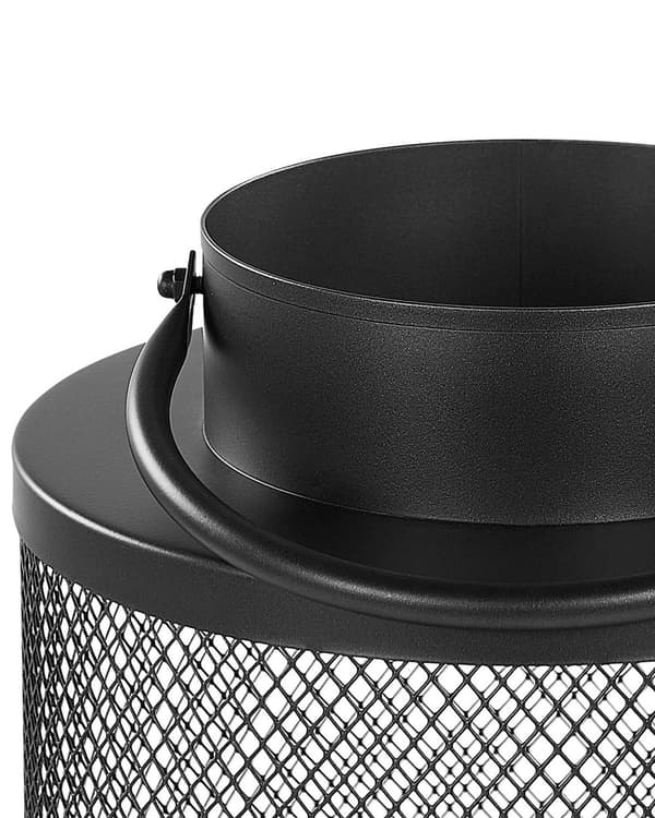 Lykt Svart Jern 19 cm Søyle Lysestake Håndtak Minimalistisk Industriell Dekorasjon