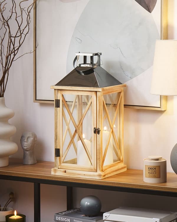 Furutre Lanterne Brun 61 cm Dekorativt Stykke Innendørs