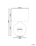 Miniatyrbillede 3 af 11: Bordlampe Hvid Beige Keramik med Hør Bomuld ø 38 x 58 cm Dekorativ Sengelampe Hul Base Cylinderformet Lampeskærm Design til Stue Soveværelse