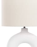 Miniatyrbillede 9 af 11: Bordlampe Hvid Beige Keramik med Hør Bomuld ø 38 x 58 cm Dekorativ Sengelampe Hul Base Cylinderformet Lampeskærm Design til Stue Soveværelse