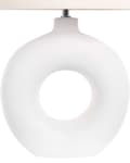 Miniatyrbillede 11 af 11: Bordlampe Hvid Beige Keramik med Hør Bomuld ø 38 x 58 cm Dekorativ Sengelampe Hul Base Cylinderformet Lampeskærm Design til Stue Soveværelse