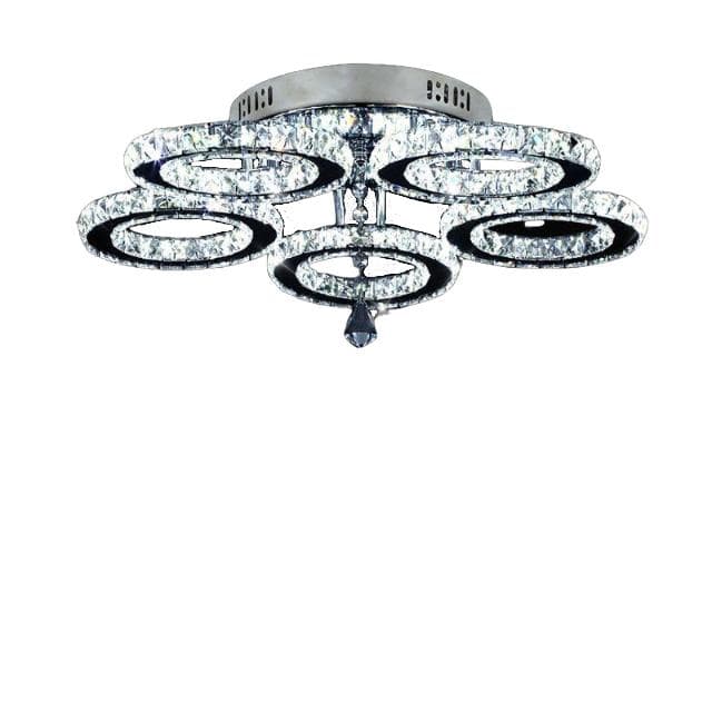 Crystal Hängande lampa - 5 huvuden - LED Ljuskrona - Belysning Krom - Rostfritt stål