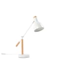 Miniatyrbilde 5 av 11: Bordlampe Hvit Metall 50H cm Lys Tre Kranarm Justerbar Skjerm Moderne