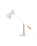 Miniatyrbilde 8 av 11: Bordlampe Hvit Metall 50H cm Lys Tre Kranarm Justerbar Skjerm Moderne