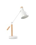 Miniatyrbilde 1 av 11: Bordlampe Hvit Metall 50H cm Lys Tre Kranarm Justerbar Skjerm Moderne