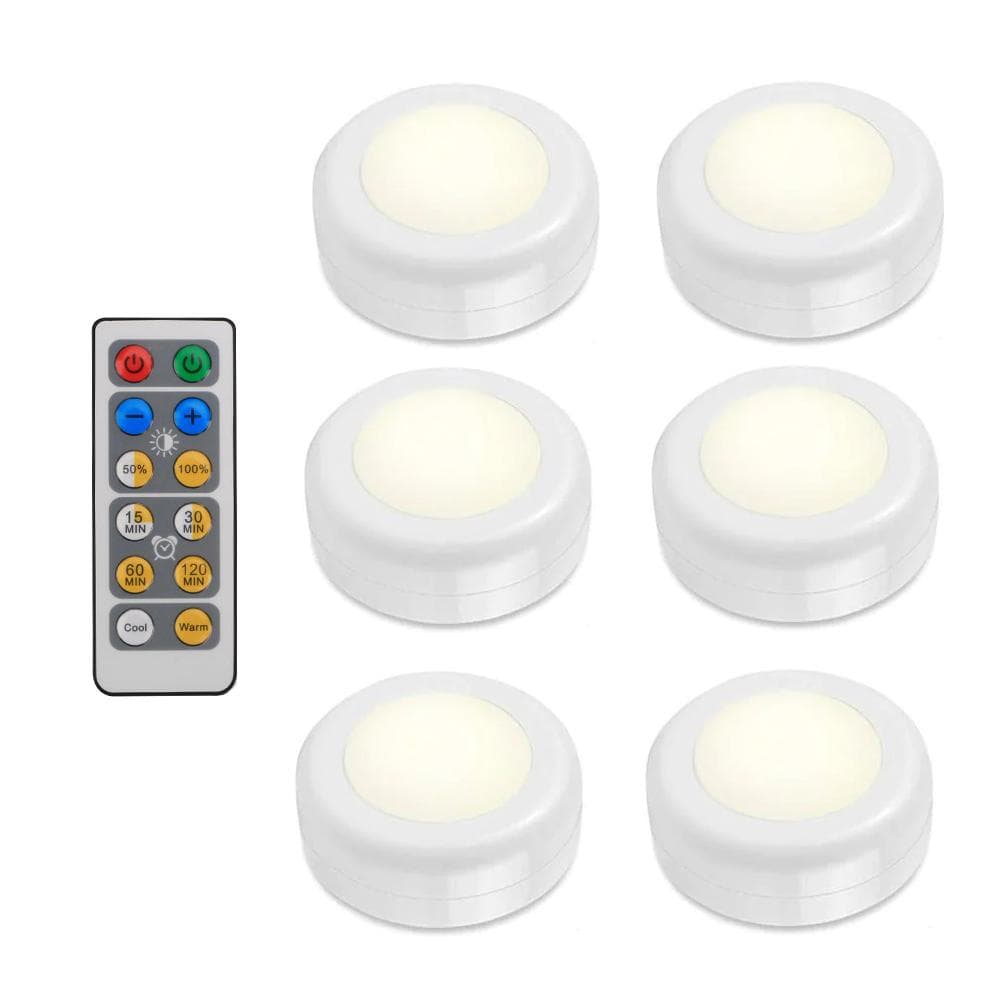 Trådlösa LED-spotlights med fjärrkontroll 6-Pack
