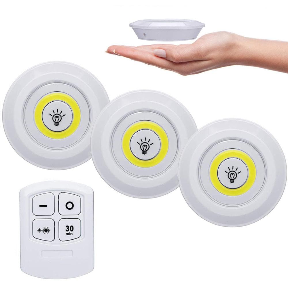 Trådlösa LED-lampor med fjärrkontroll 3-Pack