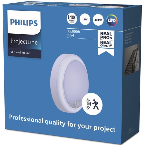 ProjectLine Seinävalaisin 15W 1400lm IP54 Sensori