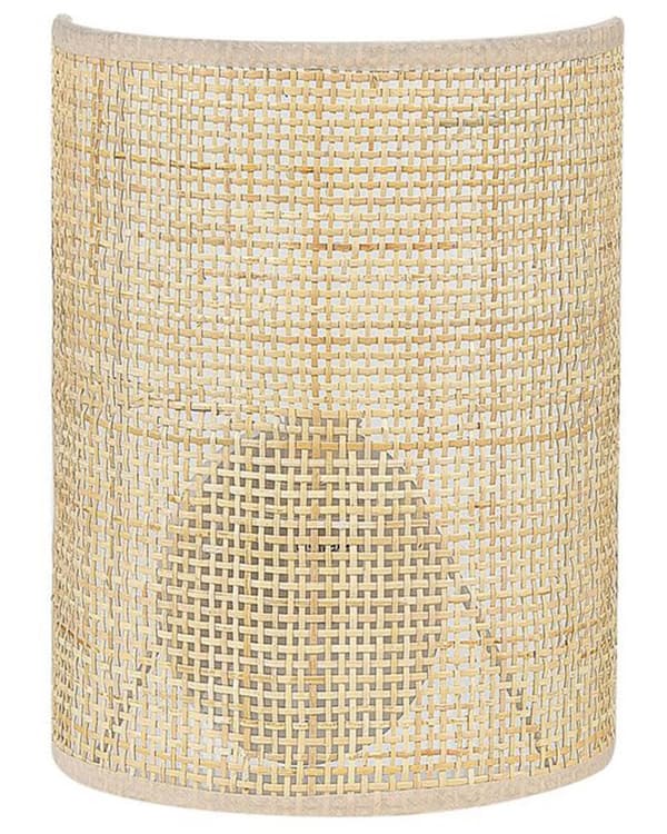 Seinävalaisin luonnonväri 19 x 25 x 10 cm rottinki muovi ovaali max 40W boho rustiikkinen