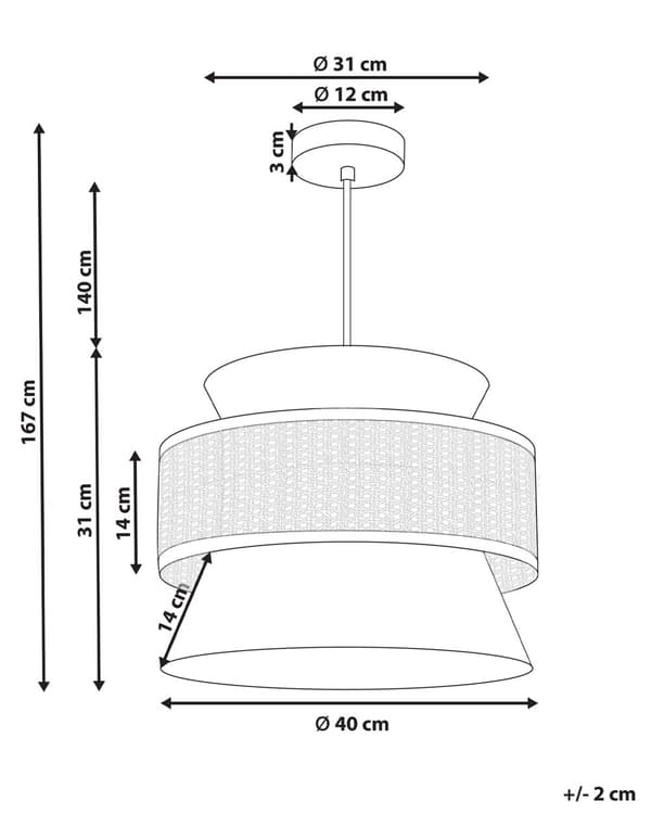 Pendel lampe rattan naturlig grøn polyester skærm boho stil
