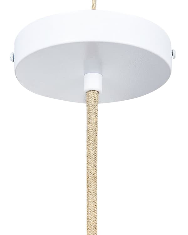 Pendel lampe rattan naturlig grøn polyester skærm boho stil