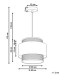 Miniatyrbillede 3 af 8: Pendant Lampe Natural Pink Rattan Polyester Skræm Boho Stil Hængelampe