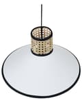 Miniatyrbillede 6 af 9: Pendel Naturlig Hvid Sort Rattan Polyester Skærm Boho Belysning