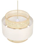 Miniatyrbilde 6 av 9: Pendellampe Beige Rotting Polyester Boho Belysning Taklampe Dekorativ Stue Spisestue
