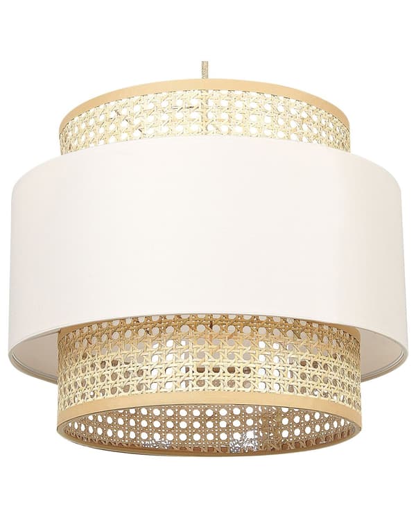 Pendellampe Beige Rotting Polyester Boho Belysning Taklampe Dekorativ Stue Spisestue