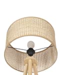 Miniatyrbillede 7 af 11: Gulvlampe Natur rattan Gummi Træ 151 cm Stativ Ben Trommeskærm Boho Rustik Stue Soveværelse