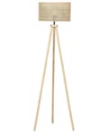 Miniatyrbillede 1 af 11: Gulvlampe Natur rattan Gummi Træ 151 cm Stativ Ben Trommeskærm Boho Rustik Stue Soveværelse
