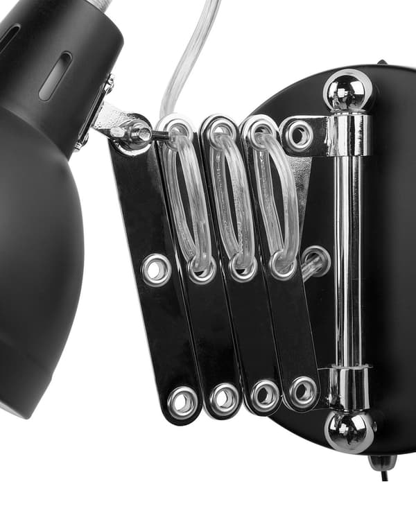 Væglampe Sort Metal Justerbar Harmonika Svingarm Industrielt Design Saxlampe Tilbehør til Stuen Soveværelse Lampetter
