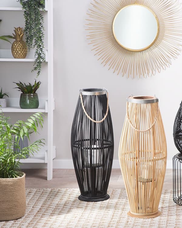 Lykt Svart Selje 72 cm Boho-innredningsgjenstand