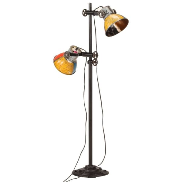 vidaXL Golvlampa med 2 lampskärmar flerfärgad E27