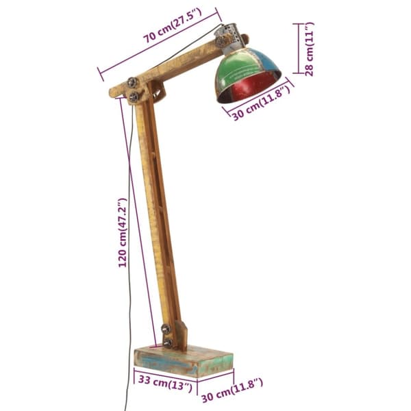 vidaXL Golvlampa flerfärgad E27