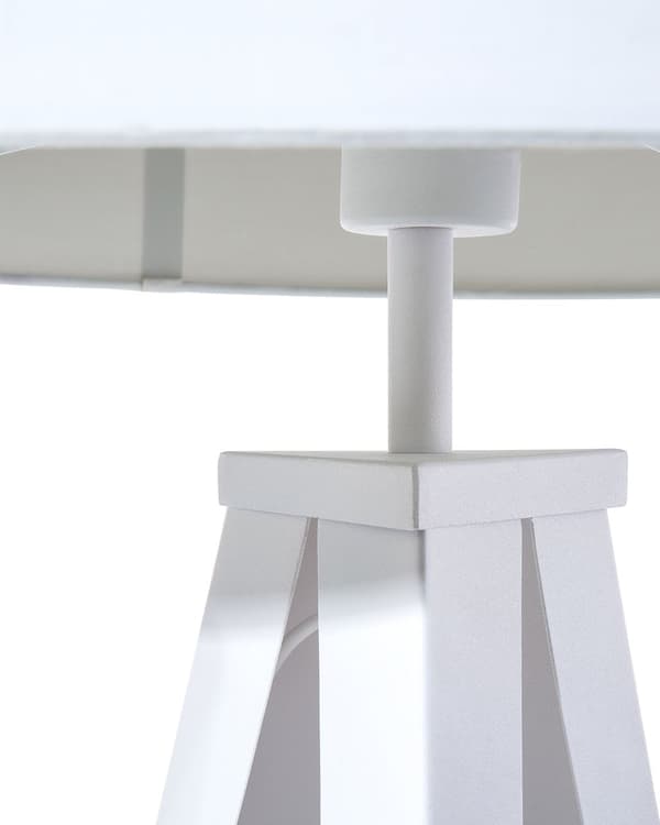 Gulvlampe Hvit Polycotton 156H cm Hvit Metall Stativben Trommeskjerm Moderne