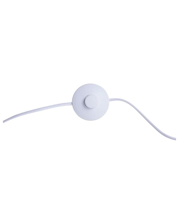Gulvlampe Hvit Polycotton 156H cm Hvit Metall Stativben Trommeskjerm Moderne