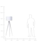 Miniatyrbilde 10 av 10: Gulvlampe Hvit Polycotton 156H cm Hvit Metall Stativben Trommeskjerm Moderne