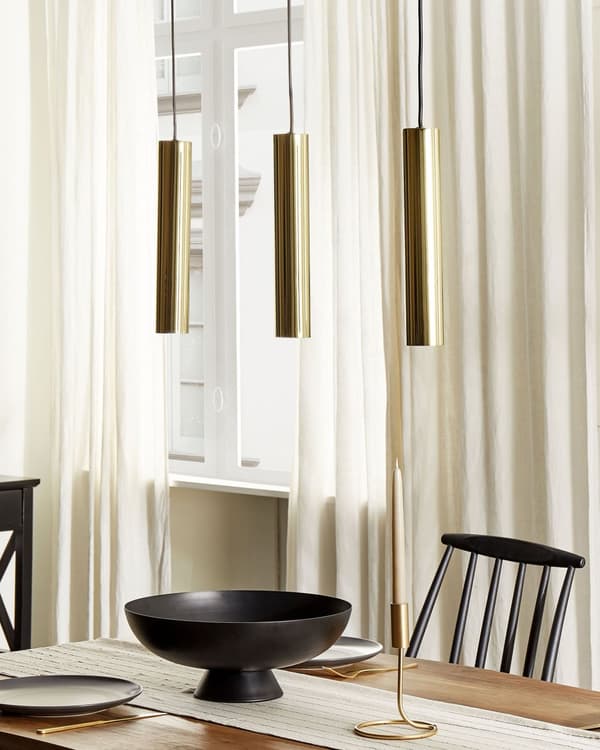 Hængelampe Messing Stål 100 cm 3-Light Runde skærme Moderne Design Køkken Spisestue