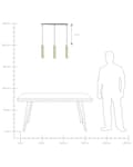 Miniatyrbillede 5 af 10: Hængelampe Messing Stål 100 cm 3-Light Runde skærme Moderne Design Køkken Spisestue