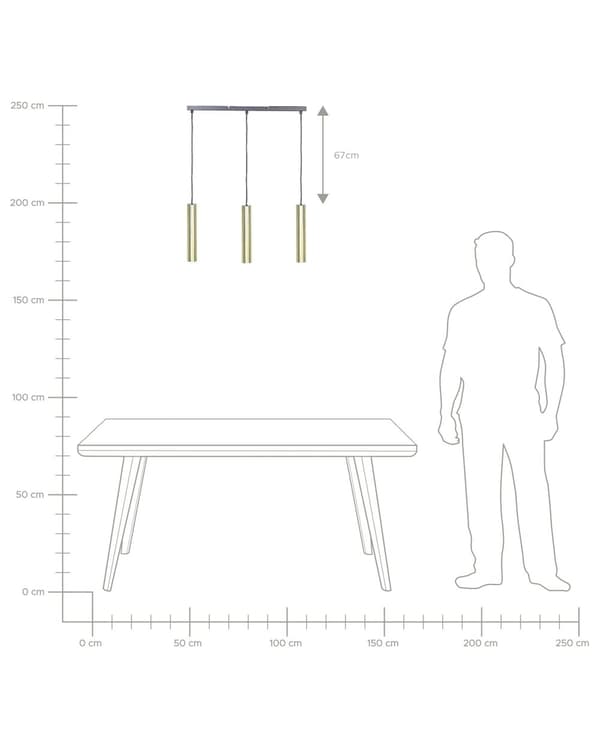 Hængelampe Messing Stål 100 cm 3-Light Runde skærme Moderne Design Køkken Spisestue