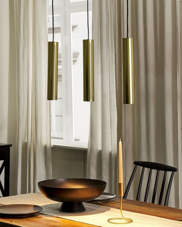 Hængelampe Messing Stål 100 cm 3-Light Runde skærme Moderne Design Køkken Spisestue