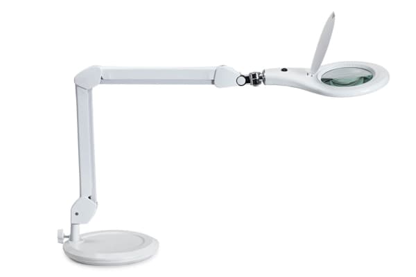 MAUL LED forstørrelseslampe makro med hvit base Hvit
