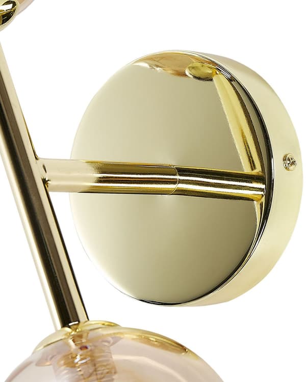 Væglampe Guld Stål og Glas 2 Lys Moderne Design Loftslampe Glam