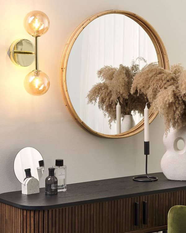 Væglampe Guld Stål og Glas 2 Lys Moderne Design Loftslampe Glam