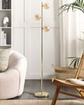 Miniatyrbillede 4 af 11: Gulvlampe Guld Stålglas 3 runde røget skærme Moderne Glam Design Stuebelysning