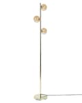 Miniatyrbillede 5 af 11: Gulvlampe Guld Stålglas 3 runde røget skærme Moderne Glam Design Stuebelysning