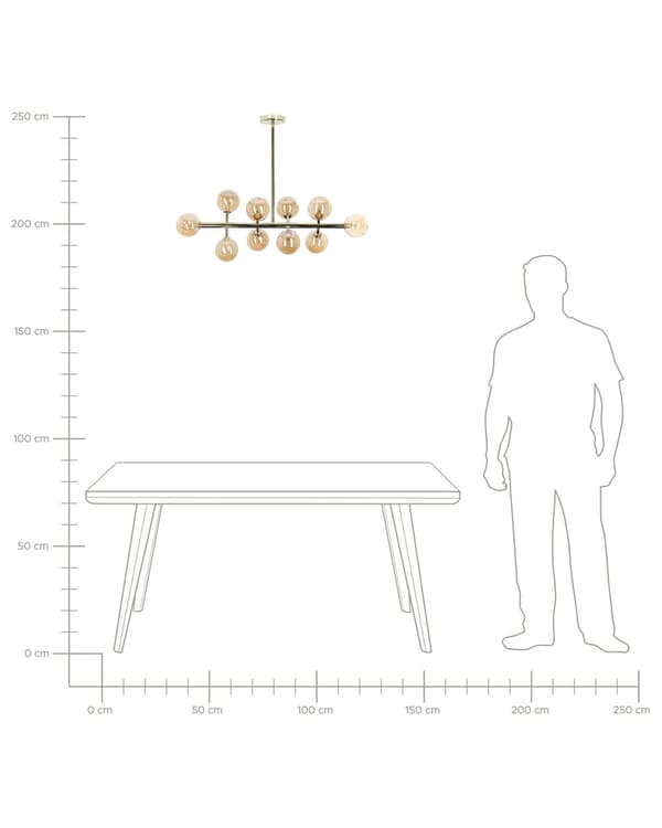 Riippuvalaisin kulta 90 x 68 x 34 cm teräs lasi 10 polttimoa moderni glamour max 28W