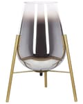 Pikkukuva 1 / 9: Pöytävalaisin kulta 55 x 44 x 55 cm teräs lasi kolmijalka moderni glamour max 40W