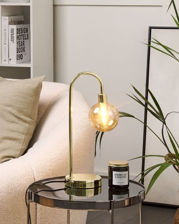 Bordlampe Gull Stål Glass 1 lyspære Moderne design Glamour Lampe Belysning Dekorativ