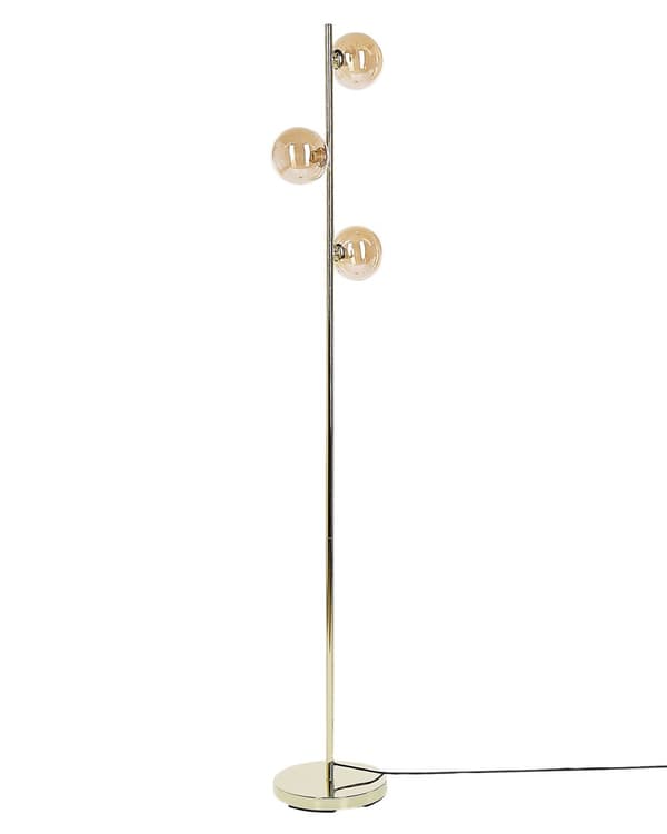 Gulvlampe Gull Stål Glass 3 lyspærer Moderne design Glamour Lampe Belysning Dekorativ